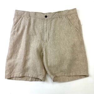 Reyn Spooner beige linen mens shorts Size 38 pockets neutral